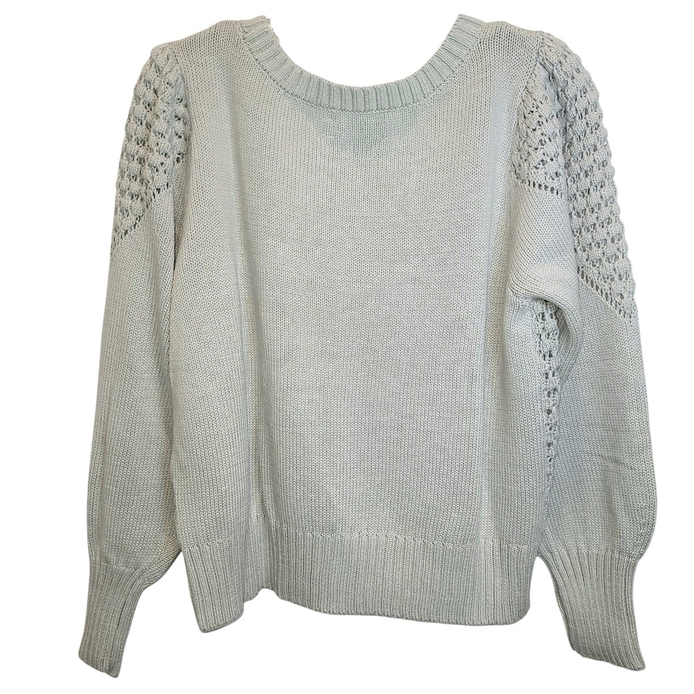 Lucky Brand Textured Dot Sweater Womens Pullover Crewneck Sweater Sz XL Gray - Picture 5 of 14